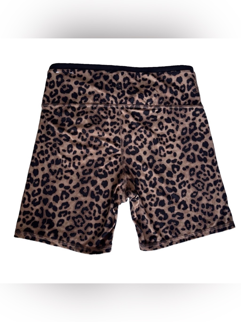 Joy Lab Women’s Leopard Print Biker Shorts Pull-On Stretch 5” Inseam Brown/Black - Picture 2 of 6